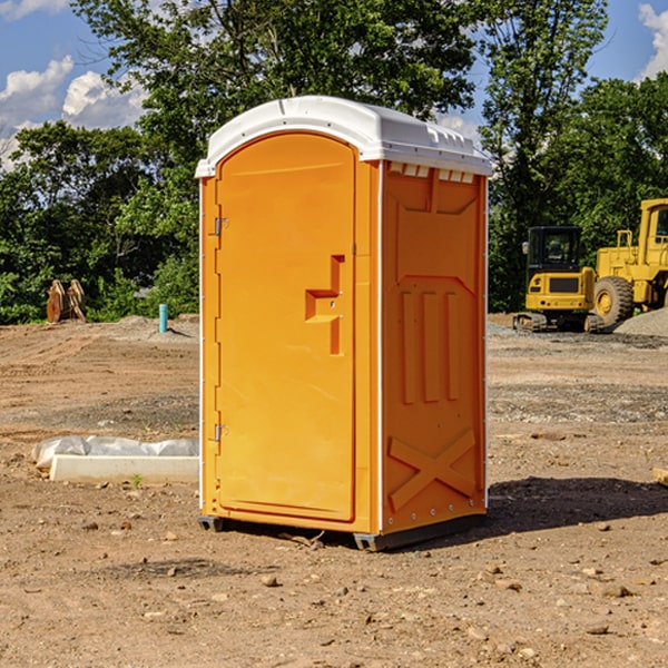 how often are the portable restrooms cleaned and serviced during a rental period in Dillard GA